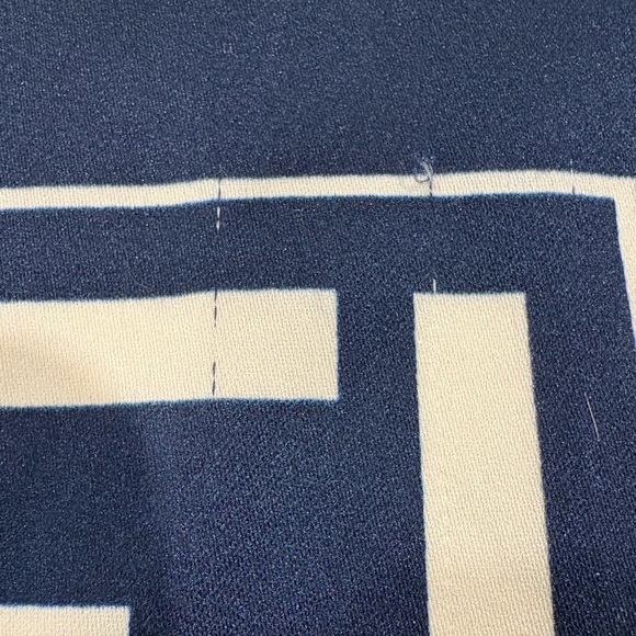 Vintage Designer Inspired Silk Feel Scarf Navy Blue Zucca Square Made in Italy - Picture 2 of 11